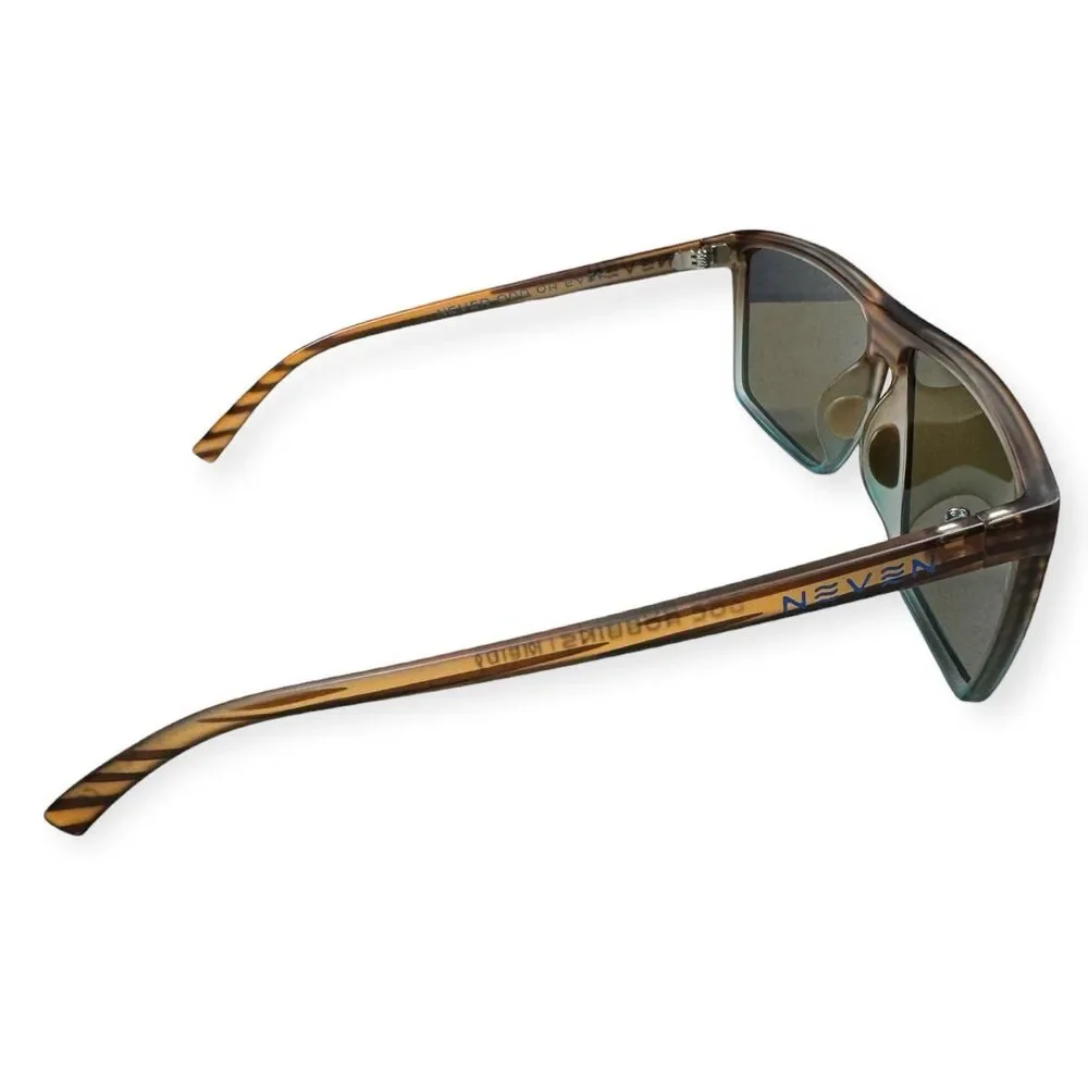 Neven Doc Robins Melby Sunglasses Polarized Blue Reflective Lenses Brown‎ Frames